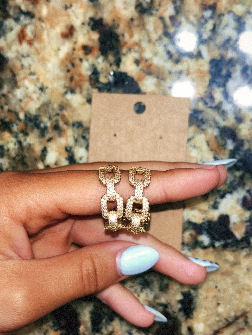 Gold Chain-Link Hoop Earrings